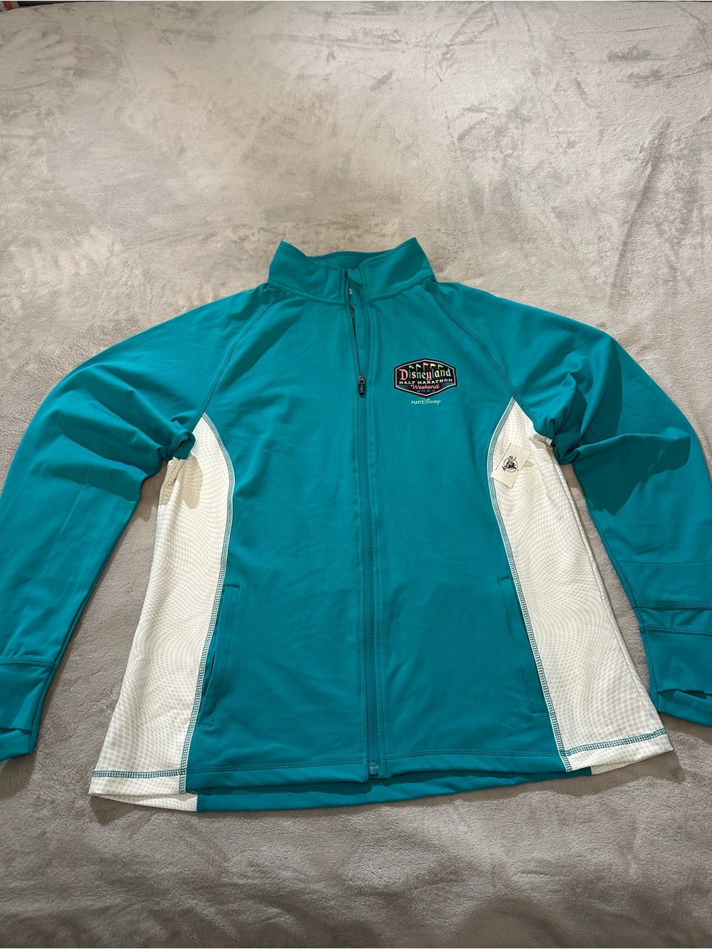 2024 Disneyland Half Marathon Weekend RunDisney Teal Zip Jacket Women XL